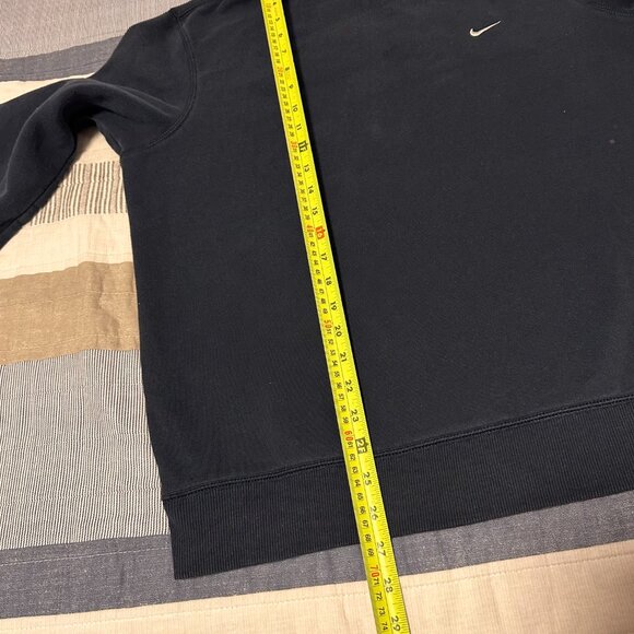 Nike Crewneck Sweater Mens L Navy Blue Long Sleeve Distressed Cotton Sweatshirt - Picture 5 of 7